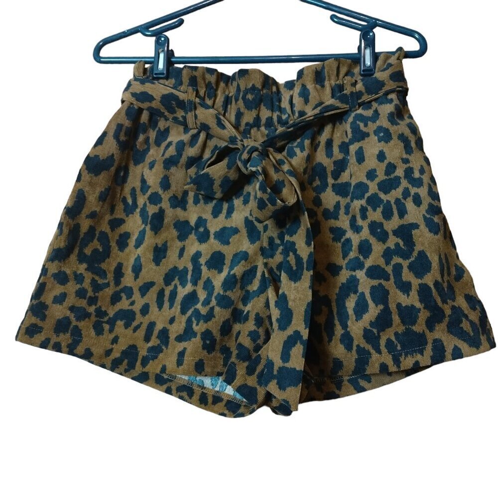 Have Brand Size Medium Cheetah Print Belted Paper Bag Shorts Pull On